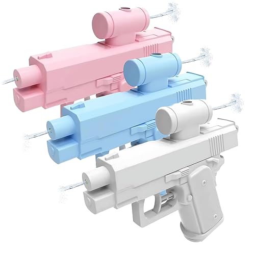 Prank Water Gun, Prank Two-Way Water Gun, Durable Water Guns for Outdoor Travel Use, Lightweight and Easy to Carry (3, Blue+Pink+White)