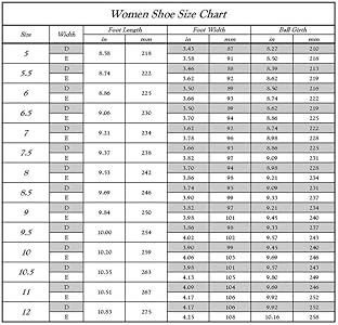 women's shoe width