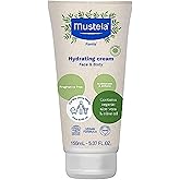 Mustela Certified Organic Hydrating Cream - Natural Body Lotion w/ Olive Oil, Aloe Vera & Sunflower Oil - For Baby, Kid & Adult - Fragrance Free, EWG Verified & Vegan - 5.07 oz. - Packaging may vary
