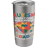 Autism Awareness doesn't come with Manual Autism Father Dad Stainless Steel Insulated Tumbler