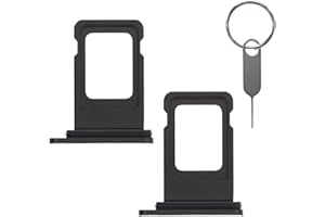 LOZOP 2 Pack Sim Card Tray Holder Replacement for iPhone 11 6.1 Inch with Waterproof Rubber & Eject Pin (Black)