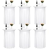 6 Pack Round Spandex Cocktail Tablecloths with