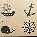 4 Kids Rubber Stamps Anchor Scrapbook Stamper Nautical Marine Ocean Whale Sea Wheel Ship