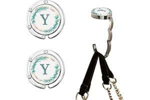 NZNDB 2pcs Foldable Purse Hook for Table, Folding Handbag Hanger, Personalized Letters Collection Desk Purse Holder for Women Bag