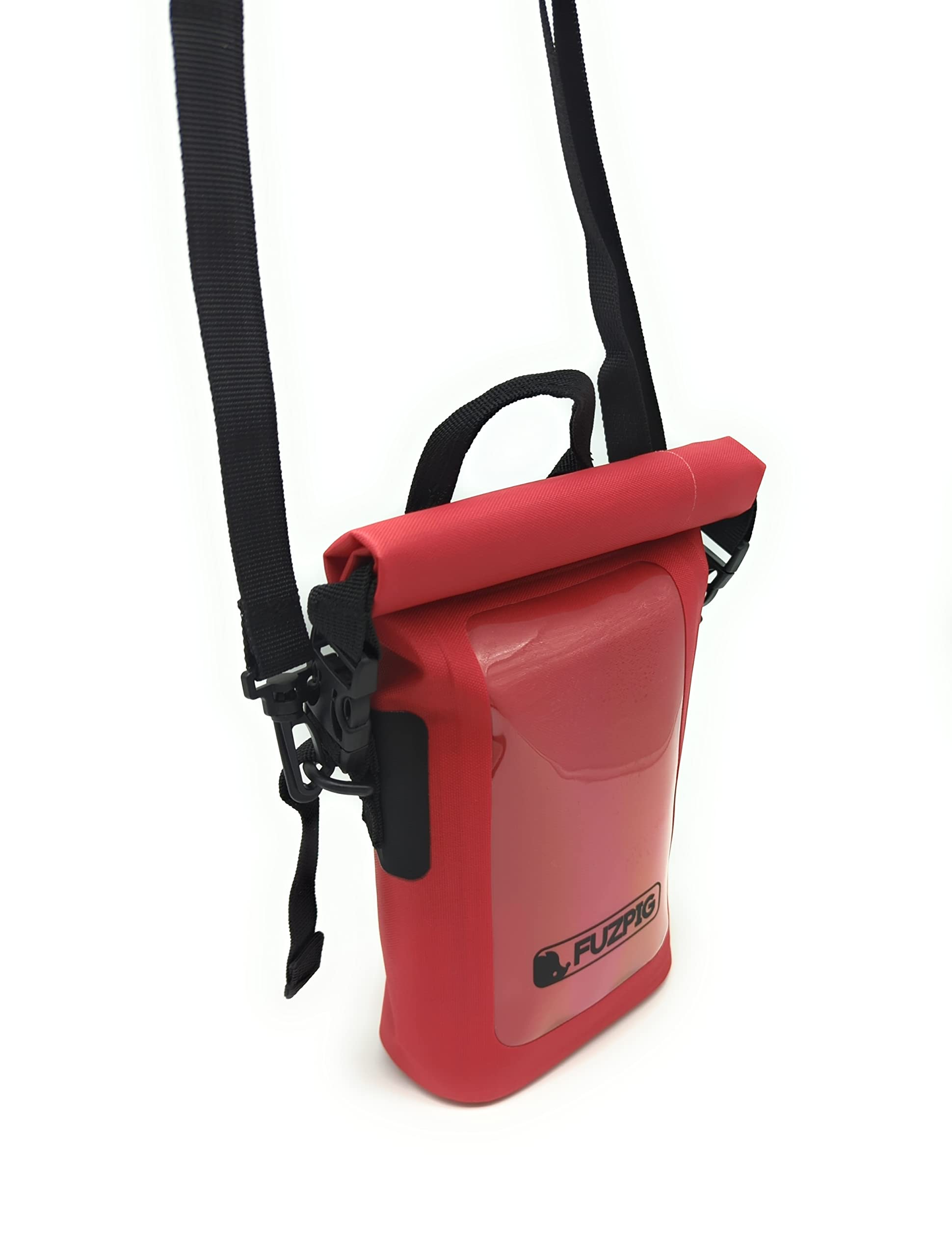 Fuzpig Waterproof phone pouch. Keep your valuables safe at the beach. Red