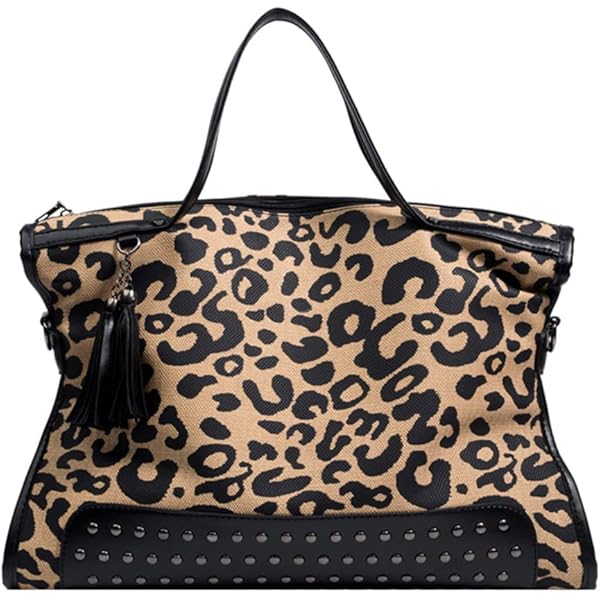 Amazon.com: KEEPOP Leopard Purse,Women Studded Tote Handbags