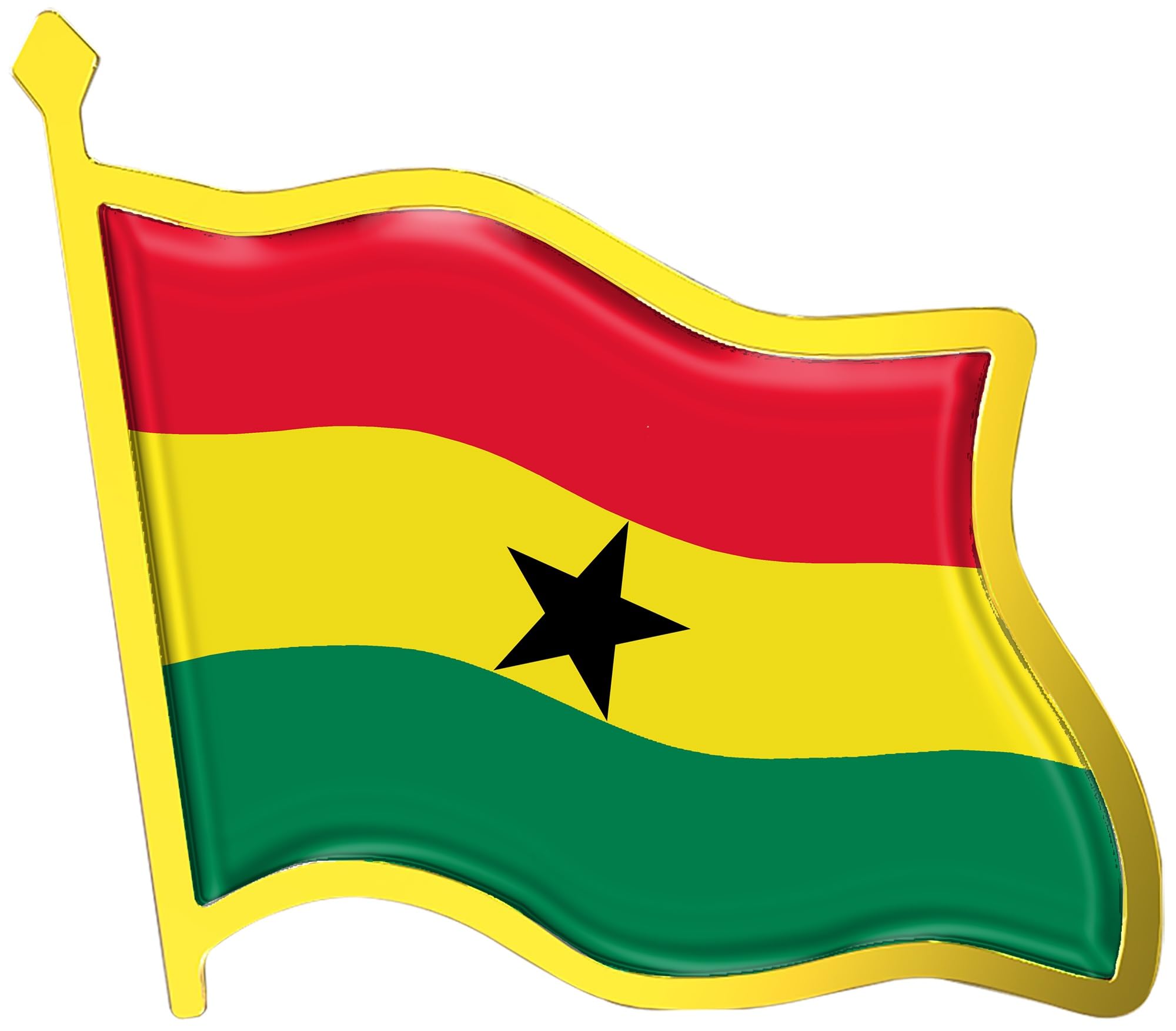 Ghana Flag Lapel Pin - Enamel Metal National Badge