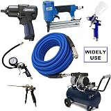 YOTOO Hybrid Air Hose 15m 6.5mm ID 300 PSI Bend Restrictors 1/4" Coupler Blue view 6