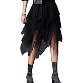 Women Tutu Tulle Skirt High Waist Mesh Tiered Layered Half Skirt Short Prom Party Midi Skirt