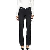 DEAR JOHN Jaxtyn Bootcut Jeans for Women Mid-Rise Full Length Inseam Clean Hem Comfort Stretch Denim – Black Brushed – 30