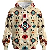 Rebaike Novelty Long Sleeve Hoodie Funny Fashion Aztec Graphic Sweatshirts
