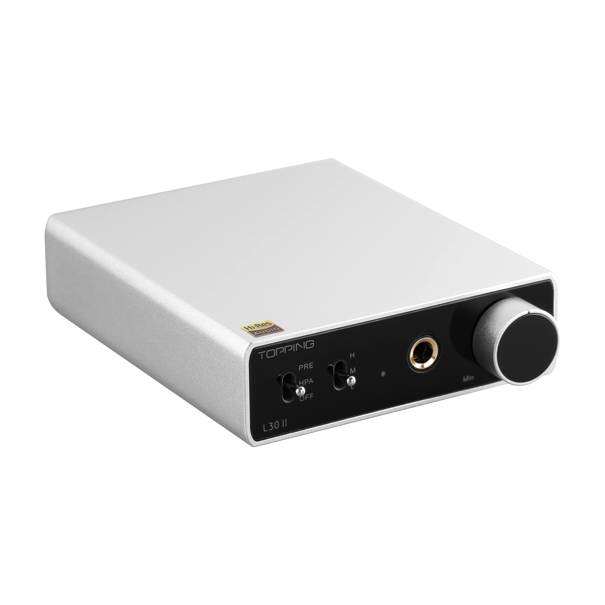 TOPPING L30II NFCA Linear Headphone Amp - 6.35mm jack 3.5mm adaptor RCA Input and Output 37Vpp high output voltage Mini HiFi Amp Audio Hi-Res Preamplifier Silver