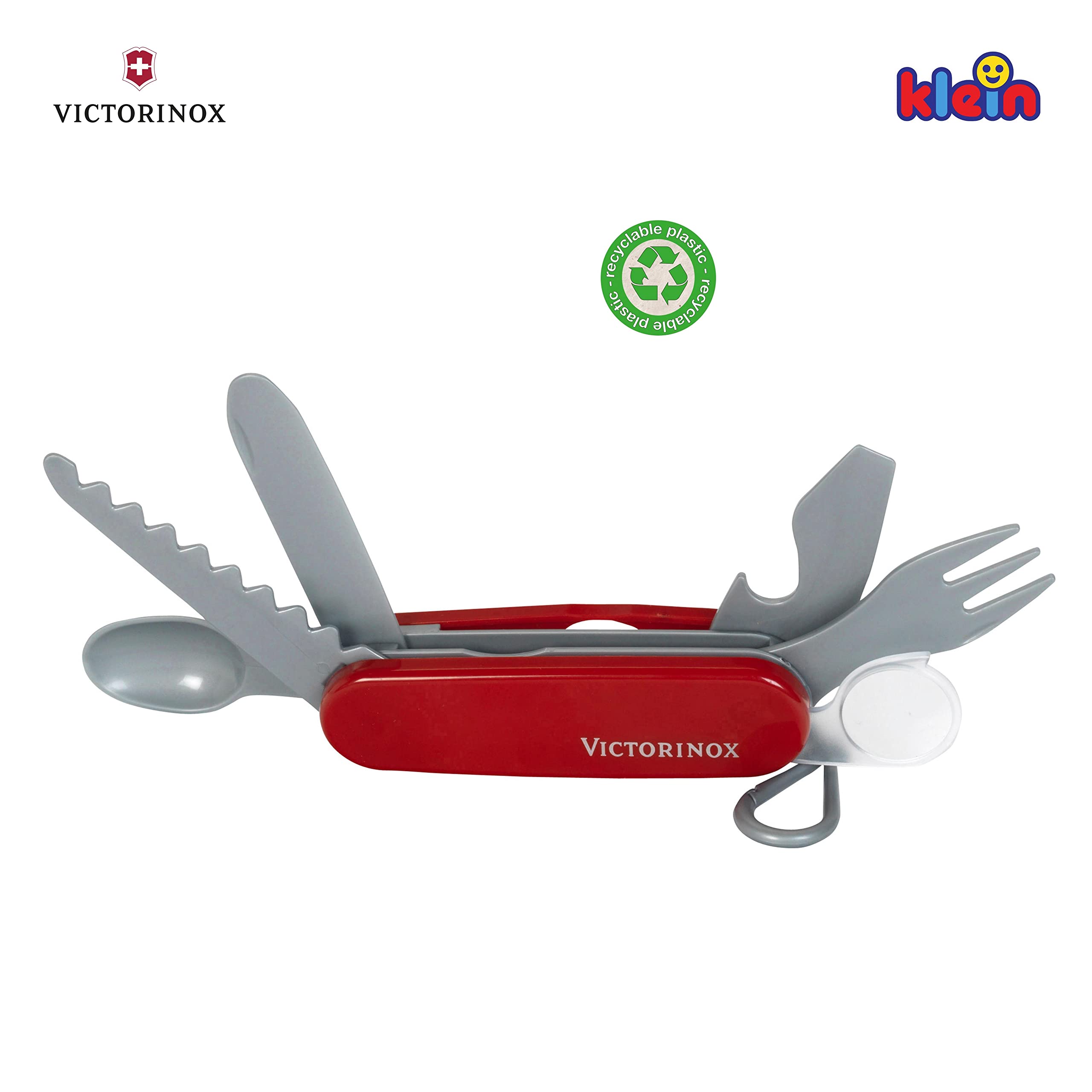 Theo Klein 2805 Victorinox Schweizer Taschenmesser I Spielzeug-Taschenmesser für Kinder mit 6 Werkzeugen und Besteck I Maße: 11,5 cm x 3 cm x 3 cm I Spielzeug für Kinder ab 3 Jahren 8