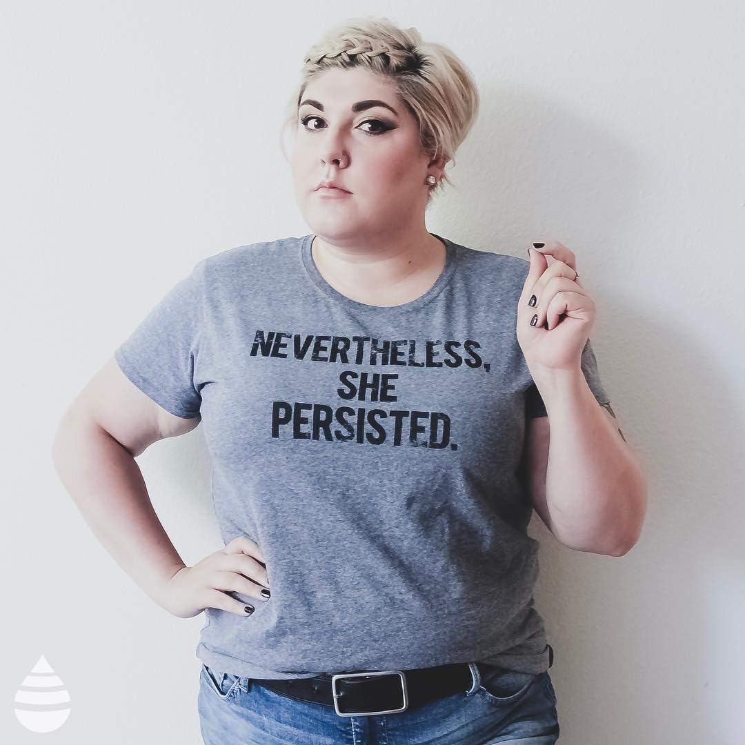 Womens Nevertheless She Persisted Funny Political Adult Sarcastic Humor T Shirt: Clothing