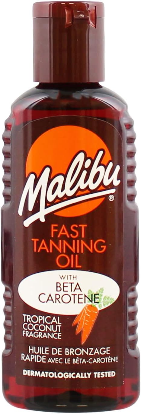 Malibu Sun Bronzing Fast Tanning Oil Coconut 100ml Beta Carotene Water Resistant