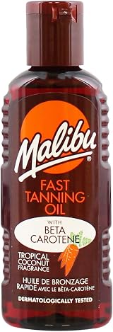 Malibu Sun Bronzing Fast Tanning Oil Coconut 100ml Beta Carotene Water Resistant