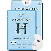 Rael Face Mask Skin Care, Hydrating Face Masks - Bamboo Facial Sheet Mask, Korean Skincare, Dewy Skin Care, Hydrating and Moisturizing, made with Fruit Extracts, All Skin Types (Hydration, 5 Sheets)