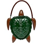 Lyuxhetaokdiq Men and Women PU Leather Unique Novelty Turtle Shaped Crossbody Shoulder Bag Handbag Purse