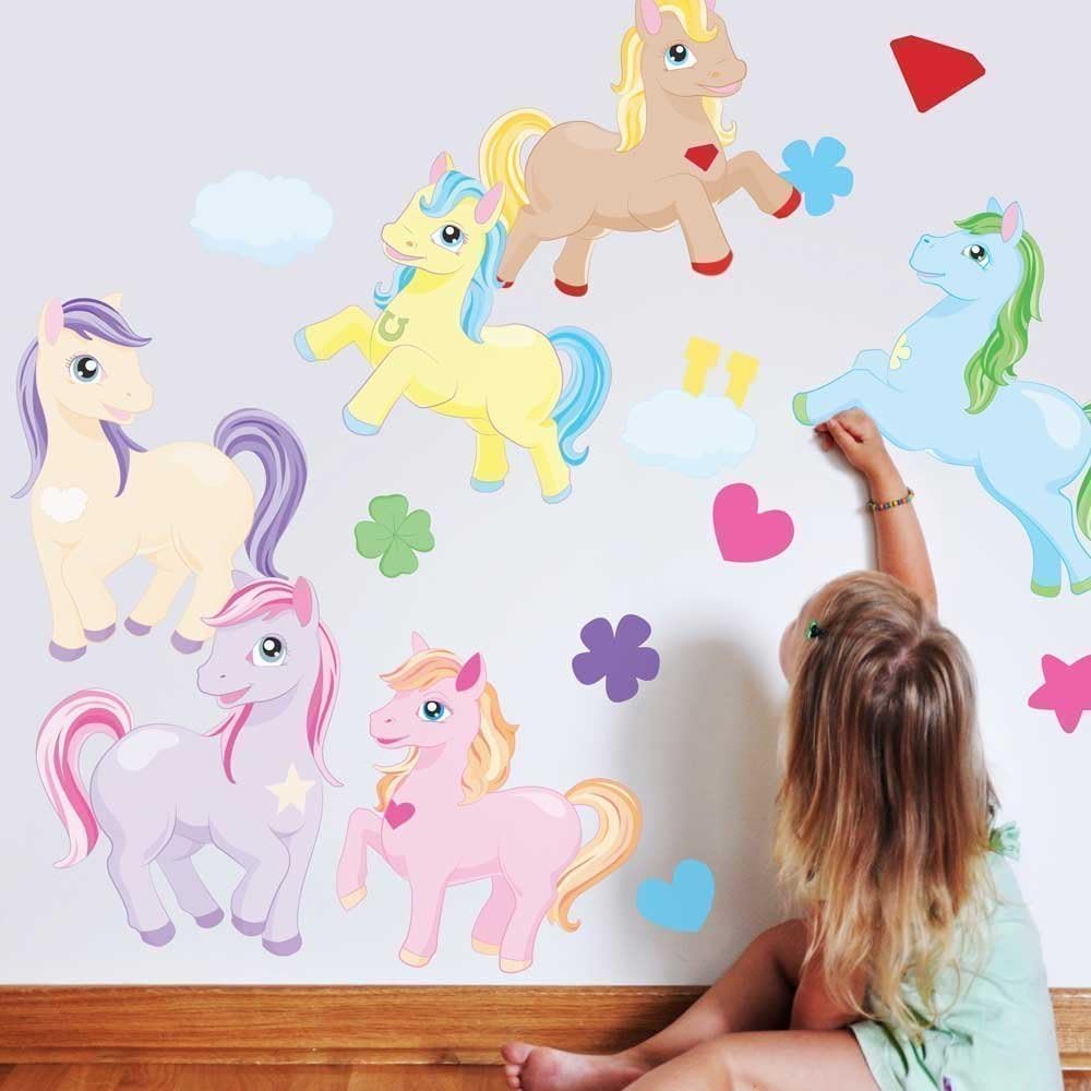 Pony Party Wall Decal Set- Horse Wall Decal By Chromantics