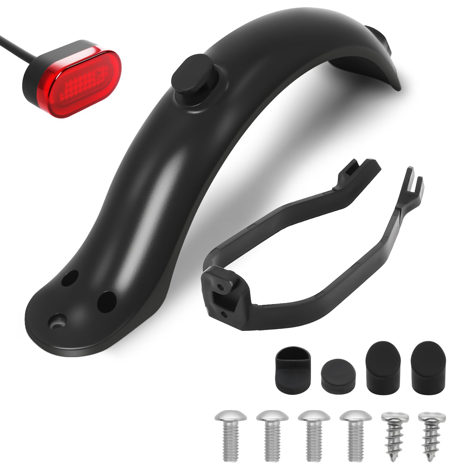 Poweka Fender Replacement Set for Xiaomi M365/ M365 Pro Scooter - Includes Mudguard Bracket & Tail Lamp