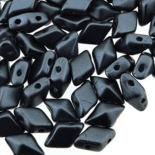 Czech Glass DiamonDuo, 2-Hole Diamond Shaped Beads 5x8mm, 10 Grams, Pastel Montana Blue