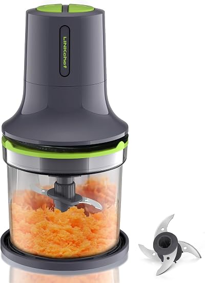 LINKChef Mini Food Processor 500ml Chopper 2 Speed 260W Bowl Blades