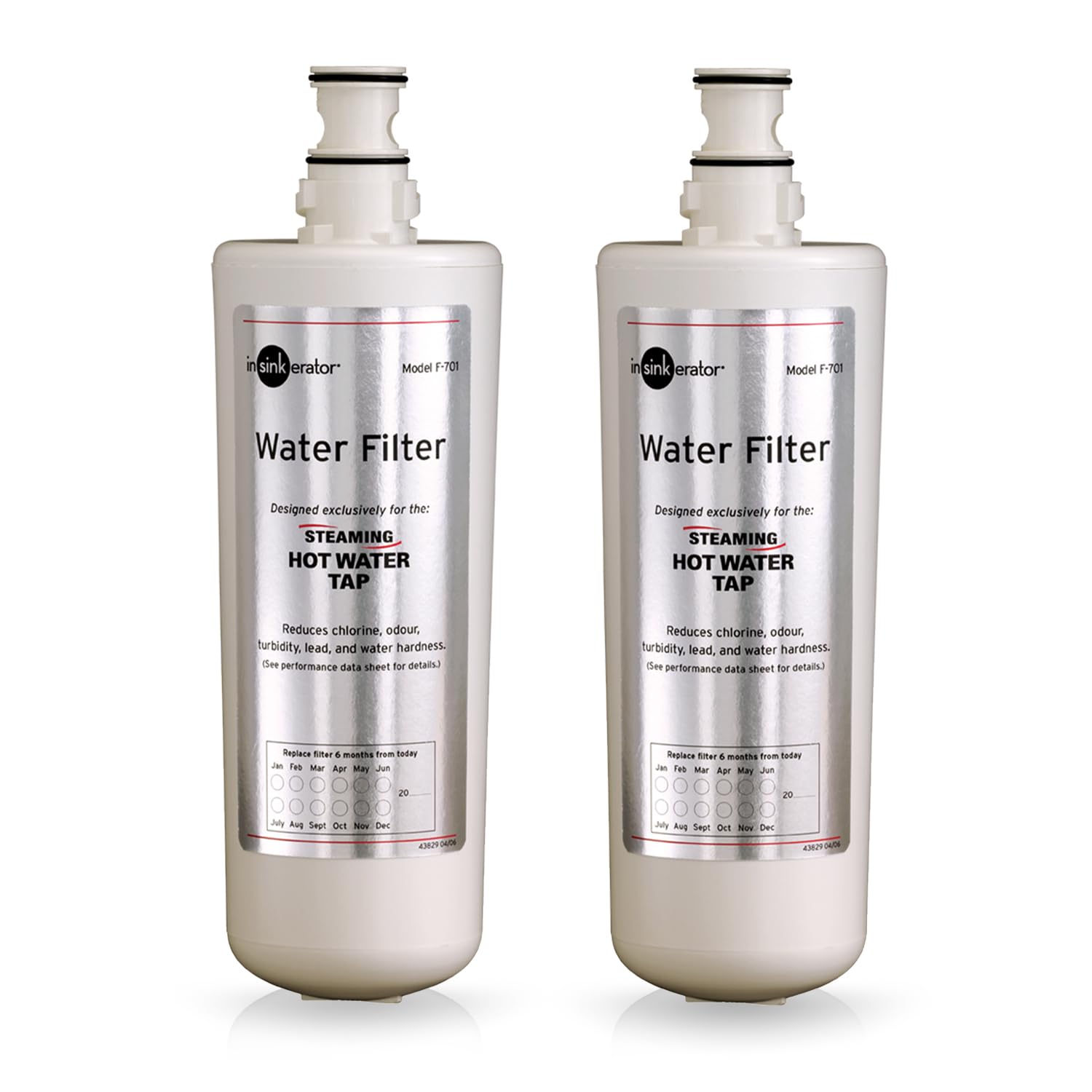 InSinkErator F-701R Under Sink Water Filter, Tap Water Purifier for Clean Drinking Water, Exclusively for Hot Water Tap, 454 Litre Capacity, 2 Pack