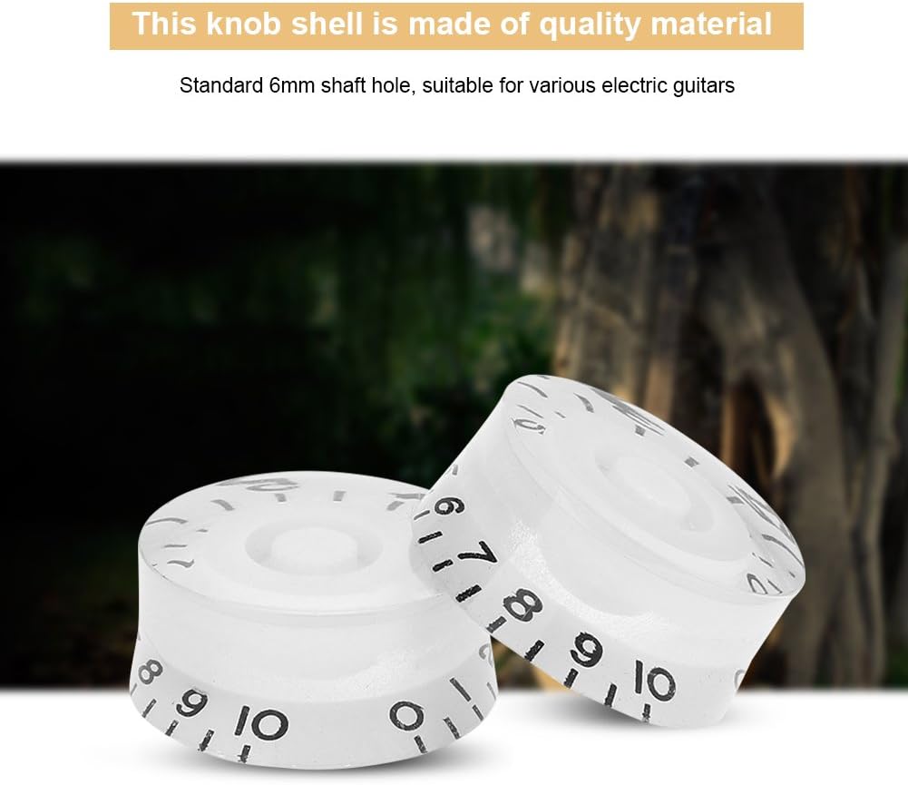 Guitar Tone Knob 4pcs Electric Guitar Volume Knobs Shaft Bass Tone Control for Musical Instrument Parts(White) - Image 5