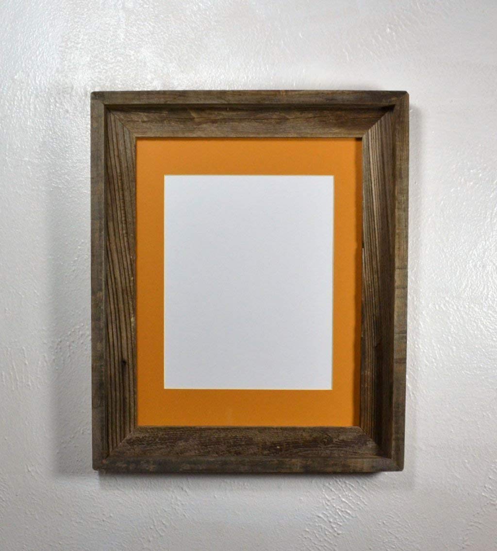Farmhouse Style Wood Picture Frame 8x10 Dark Yellow Mat