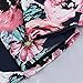 Pxmoda Women's Spring Fashion Printed Long Dress Three Quarter Sleeve Empire Flower Floor-length Dress,Navy Blue,Small