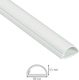 D-Line Mini Cable Trunking 30x15mm White 1m Self-Adhesive Paintable Wire Cover view 7