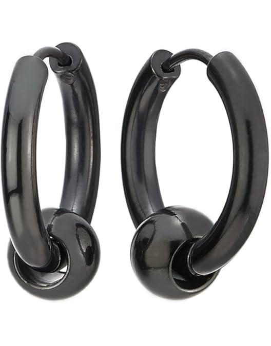 TT 7mm Black S.Steel Fake Ear Plug Round Stud Earrings Body Piercing BE39 - Foto 11