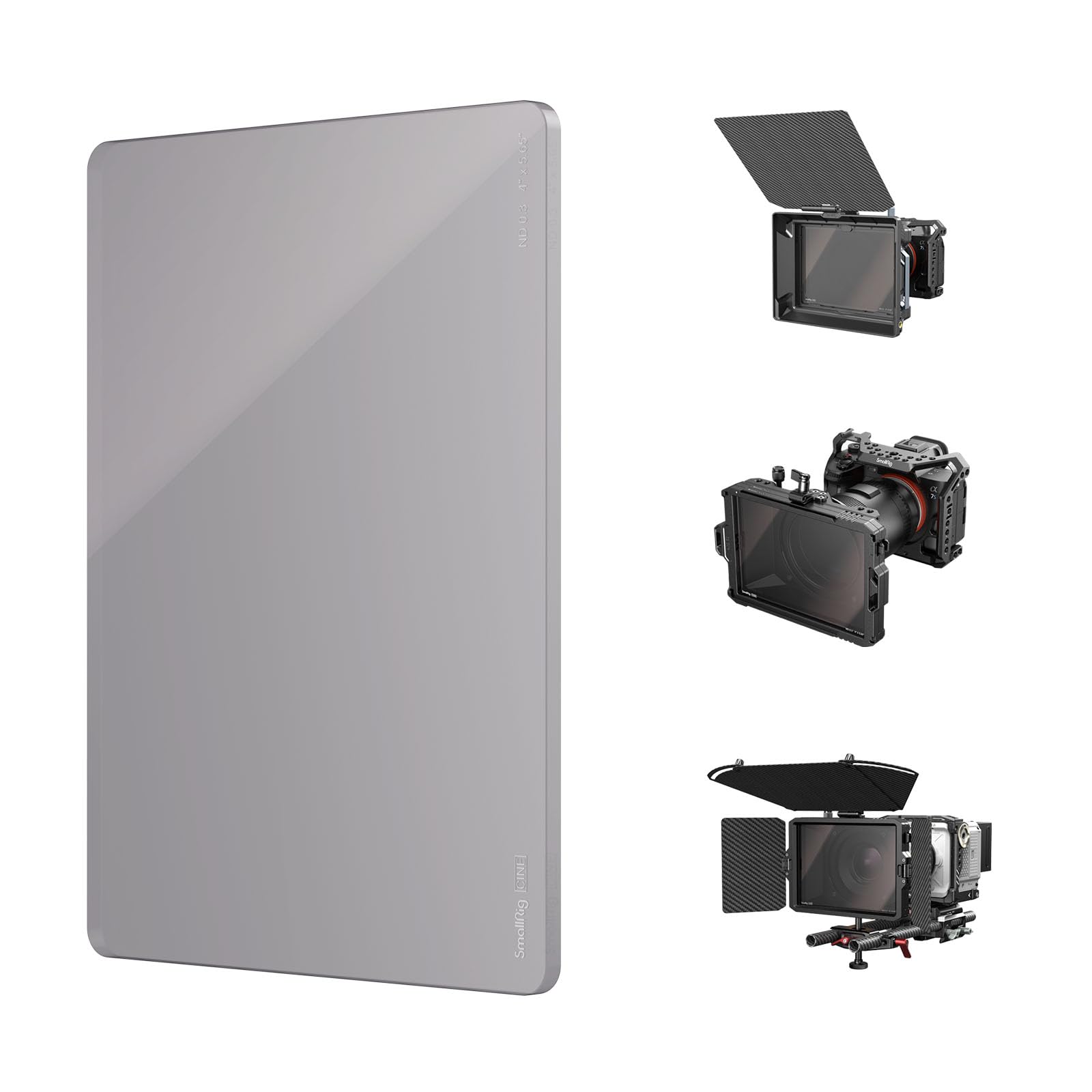 SMALLRIG 4 x 5.65" ND 0.3 (1 Stop) Filter, Square Neutral Density Filter, 4mm Thick Multi-Layer Coated B270 Optical Glass, 50% Light Transmittance for Matte Box Outdoor Filming – 4224