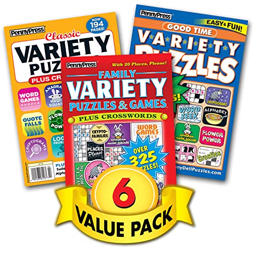 Jumbo Crosswords & Family Variety Puzzles & Games For Adults & Seniors