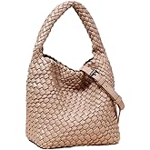 Woven Leather Bags for Women Knoted Women Handbag Designer Shoulder Bucket Purse Handmade Fashion Tote Hobo Bag Small