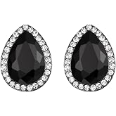 EVER FAITH Austrian Crystal Wedding Prom Teardrop Stud Earrings for Women | Bridal Ear Jewelry, for Bride Bridesmaid