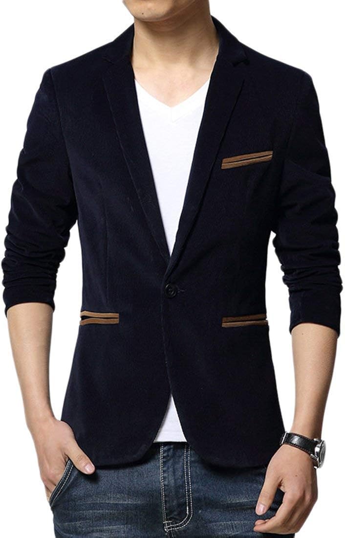 Hombres Blazers para Slim Fit Solapa Botón Cierre Blazers Traje Chic De