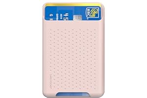 BIAJIYA Phone Card Holder, Glitter PU Leather Sleeve, Credit Card Holder Stick On Phone Case for iPhone Samsung Most Smartphones (LiPink)