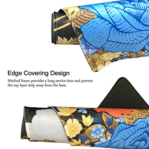 Extra Large Mouse Pad - Floral Design Gaming or Desk Mousepad - 31.5" x 15.7"x0.12''(3mm Thick)- XXL Protective Keyboard Desk Mouse Mat for Computer/Laptop-Rose with Butterfly