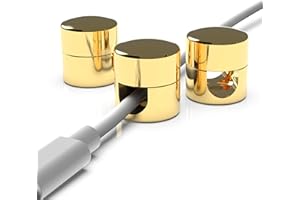 ICONIT Cable Anchors for Desk Organization Gold | Premium Aluminum Cord Organizers | Charger + Cable Management Clips for Hom