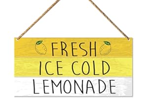 QVUXZ Hello Summer Sign Decor for Front Door, Fresh Ice Cold Lemonade, Summer Lemon Welcome Sign for Home Porch Decor Kitchen Dining Room Wall Art Summer Decoration for Home Office Bedroom Outdoor