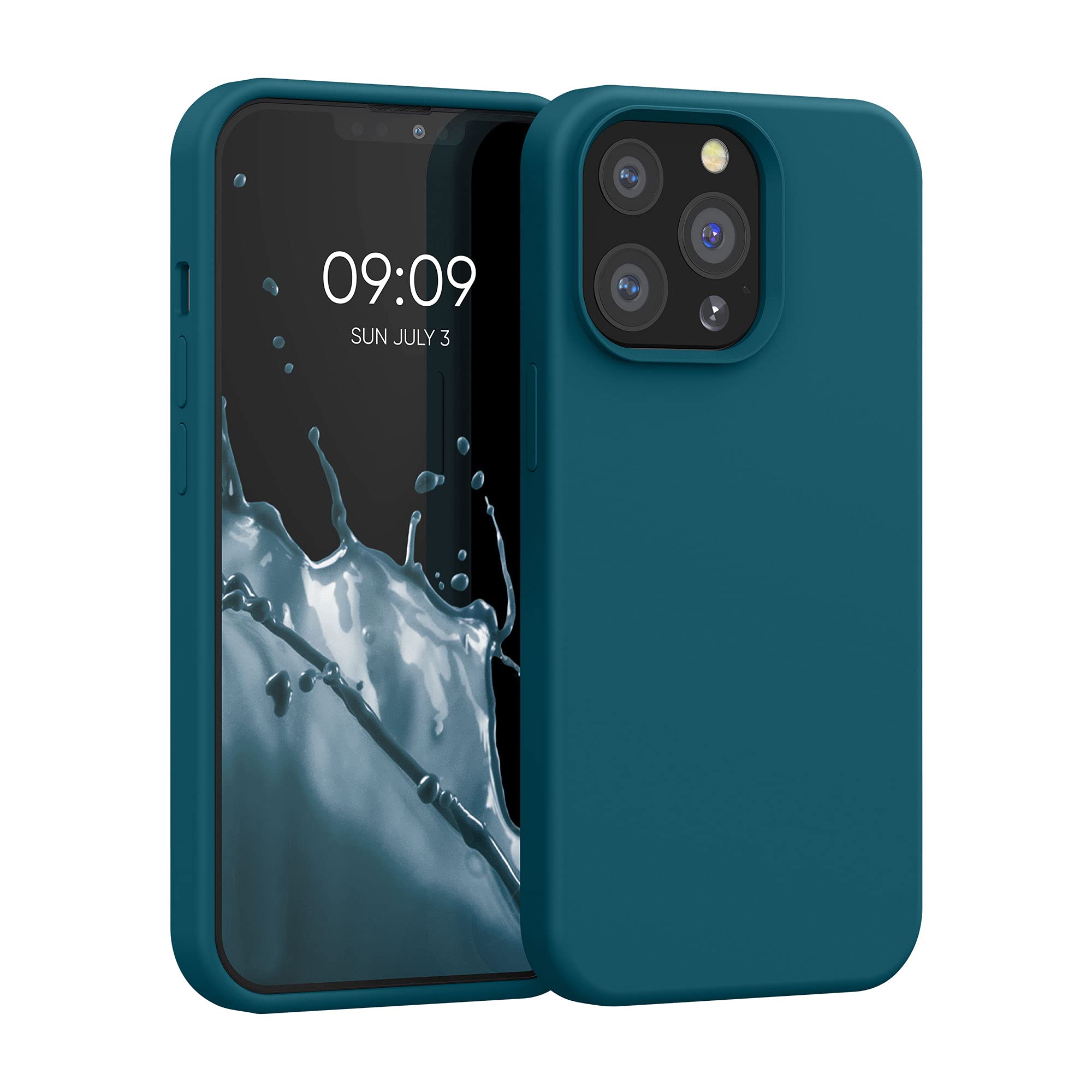 kwmobile Case Compatible with Apple iPhone 13 Pro Case - TPU Silicone Phone Cover with Soft Finish - Teal Matte — image 1
