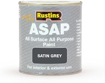 RUSTINS ASAP Paint Grey 1 L Quick-Drying Low Odour Interior Wood Metal