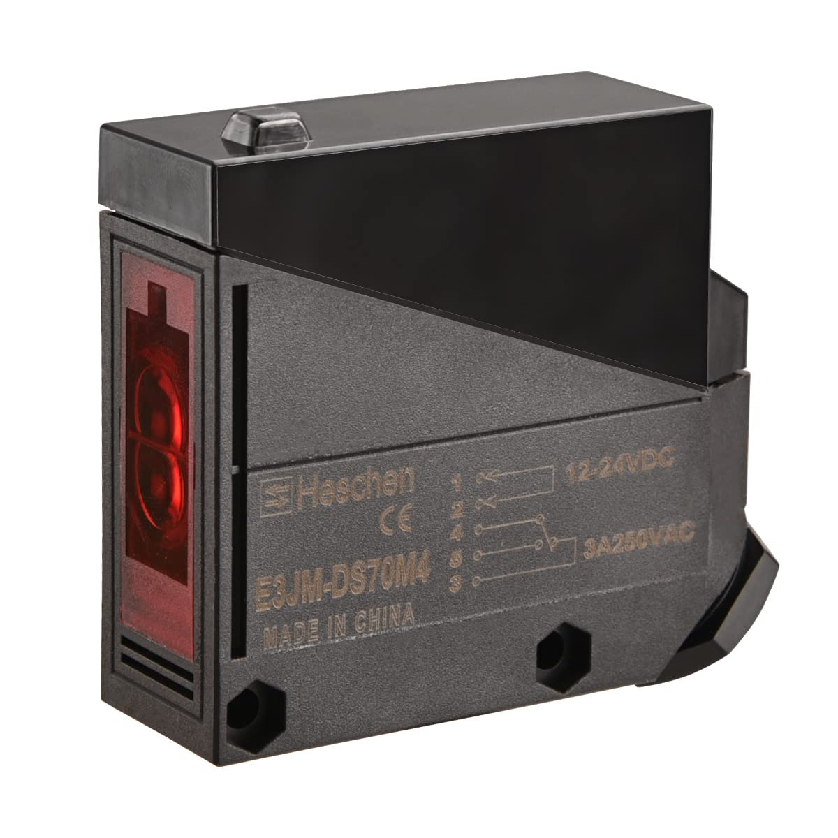 Heschen Photoelectric Sensor Switch, E3JM-DS70M4, 12-240VDC/24-240VAC, Diffuse Type, Detection Distance 70cm, CE