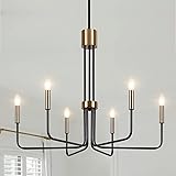 ZemSum 6-Light Modern Farmhouse Chandelier, Black