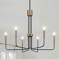 ZemSum 6-Light Modern Farmhouse Chandelier, Black