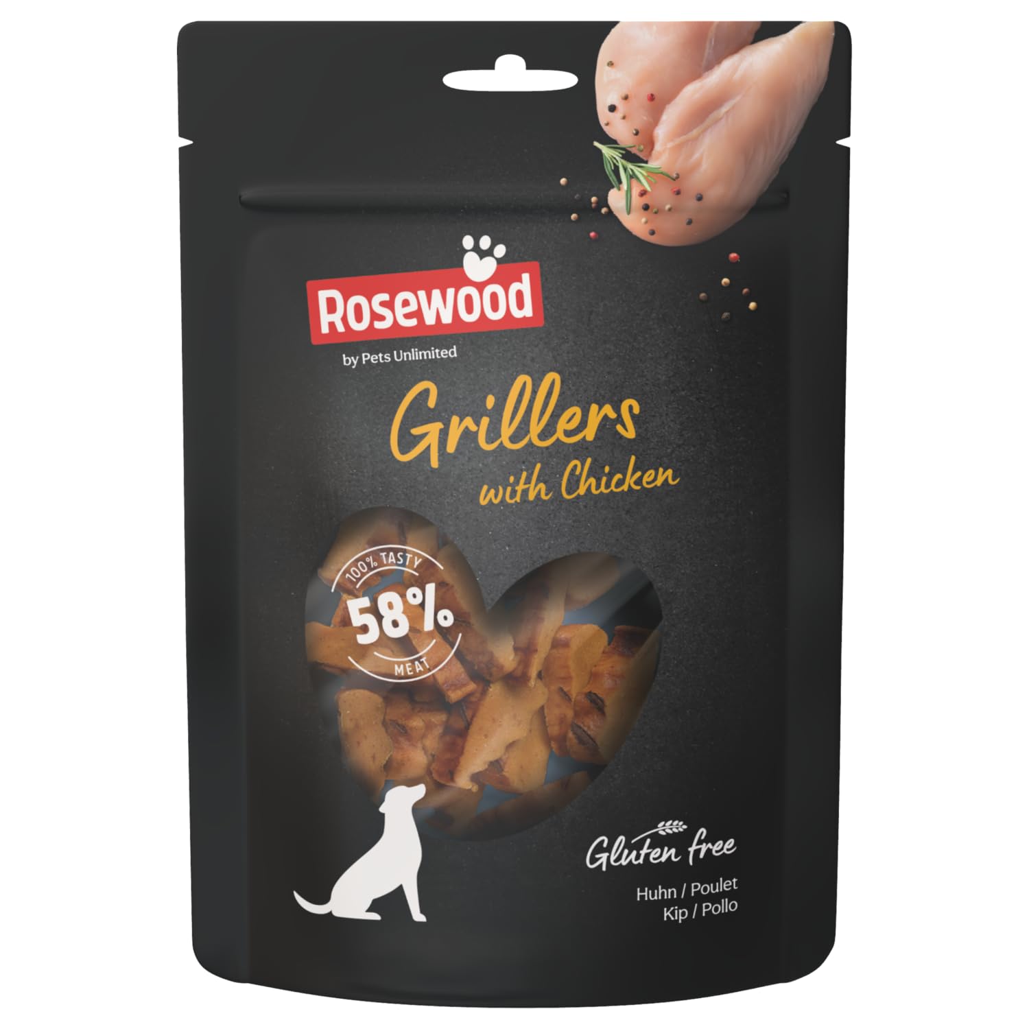 Pets Unlimited Grillers Chicken, 100g, A premium meaty treat 100% natural with no artificial Colours flavours or preservatives