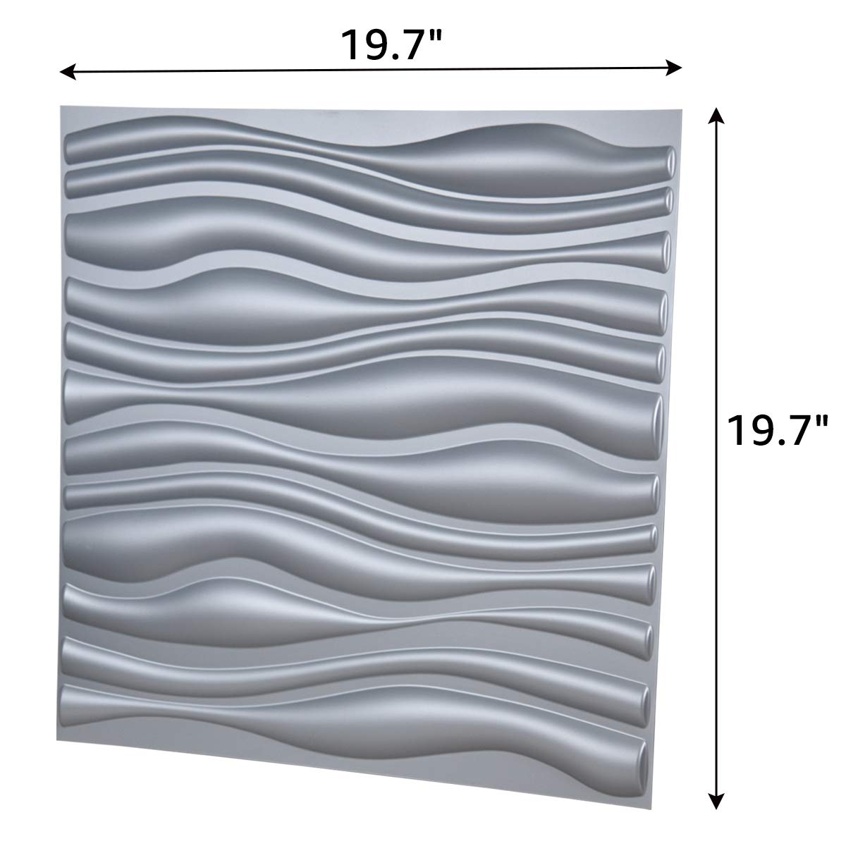 Art3d PVC Wave Board Textured 3D Wall Panels, Silver, 19.7" x 19.7" (12 Pack): Industrial & Scientific