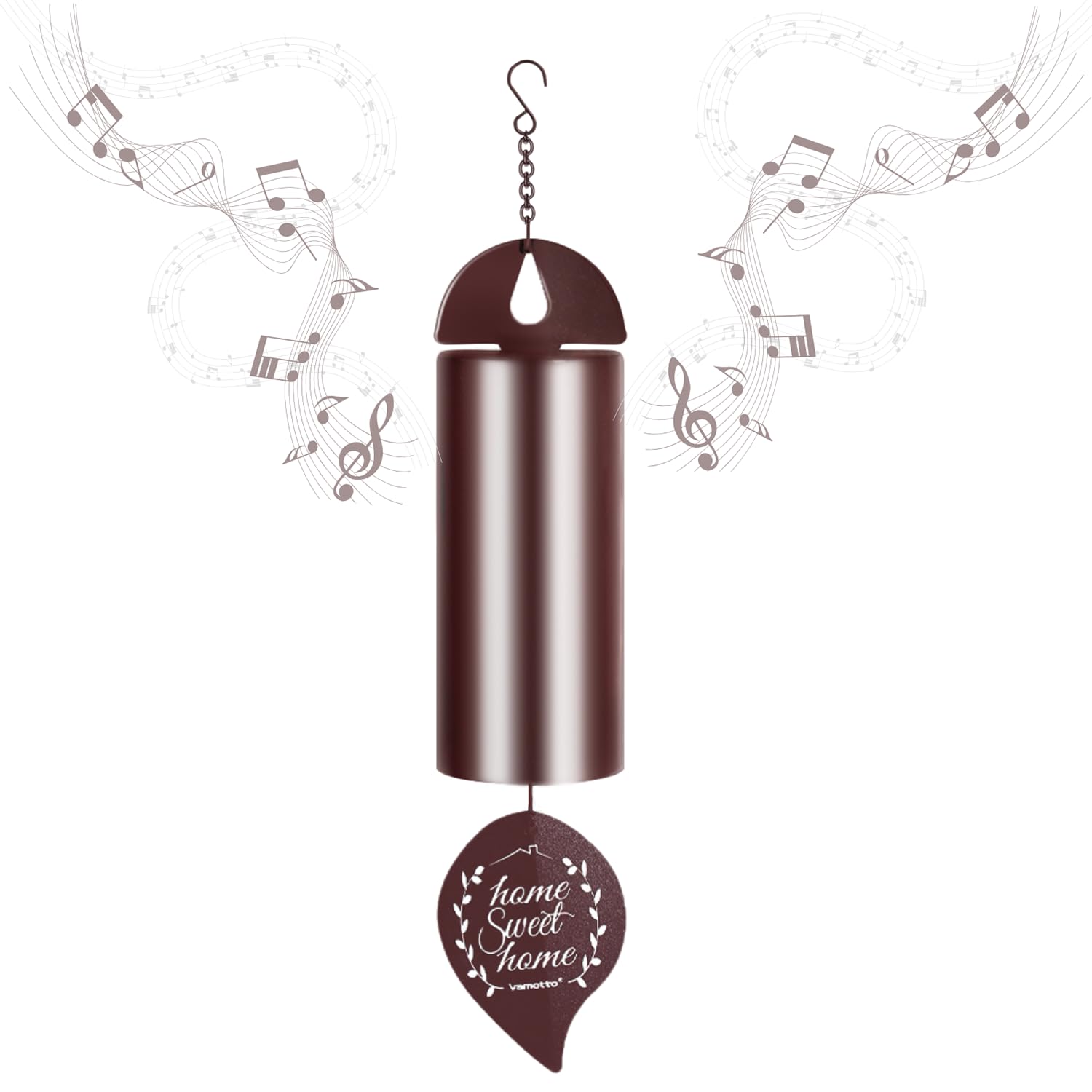 Vamotto Wind Chimes Bells for Outside Clearance, Upgraded Deep Tone Sound Wind Bell, Windchime for Outdoor Garden, Patio, Porch Wind Bell (Brown)