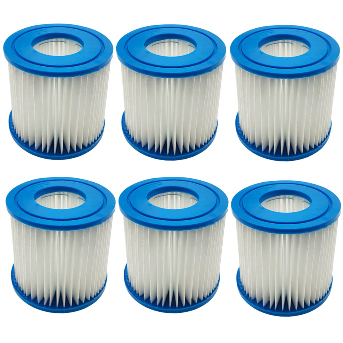 WuYan Filter cartridge Compatible with Best-way Type D VII, Replacement Cartridge Pump Compatible with Intex Type D Filter Cartridge Hot Spring Spa Pools, Pack of 6